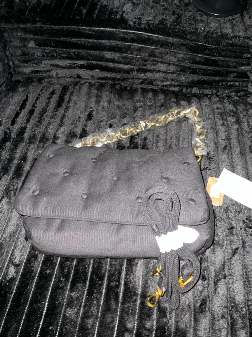 Marc Jacobs Black Canvas Messenger with Gold-Tone Hardware